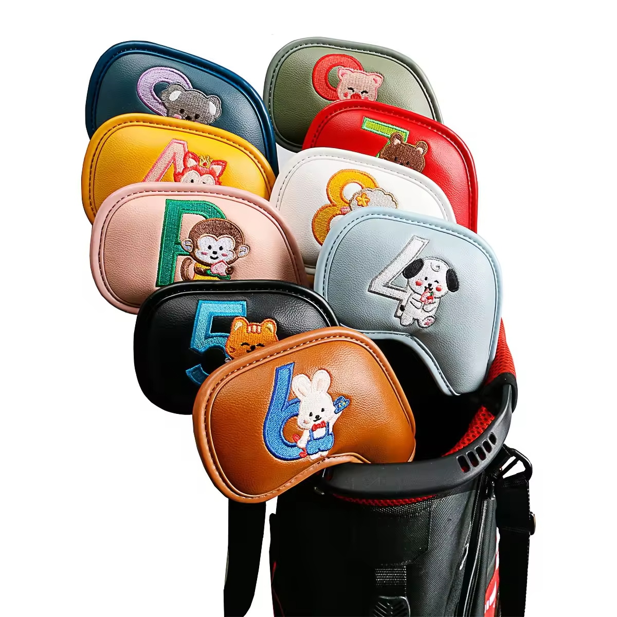 9Pcs 귀여운 만화 동물 골프 아이언 헤드 커버, P - Golf Equipment Deals 리뷰 및 가격